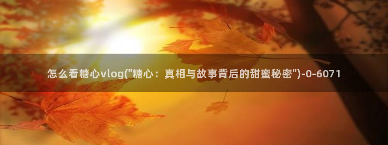 糖心vlog?